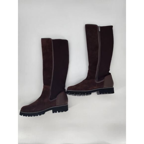 Donald Pliner Erwincs Leather Knee High Brown Boots Size 5.5 - Picture 6 of 14